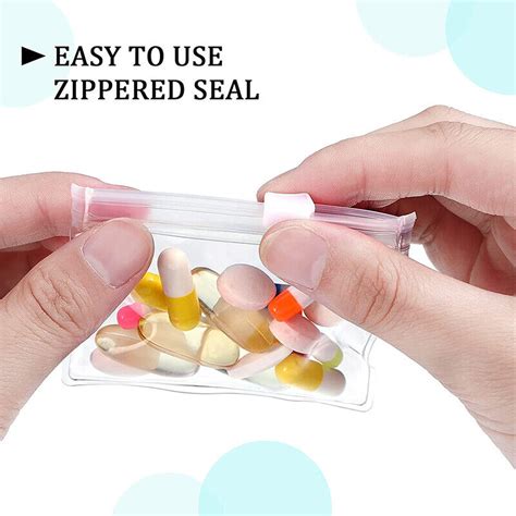 Pcs Pill Pouch Bags Zippered Pill Pouch Reusable Clear Pill Bags Self