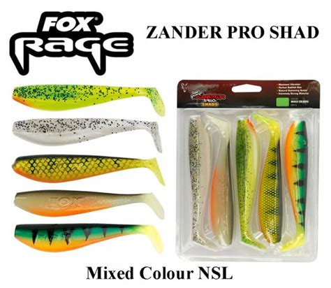 Guminukai Fox Rage Ultra Uv Zander Pro Shads Mixed Colour Nsl