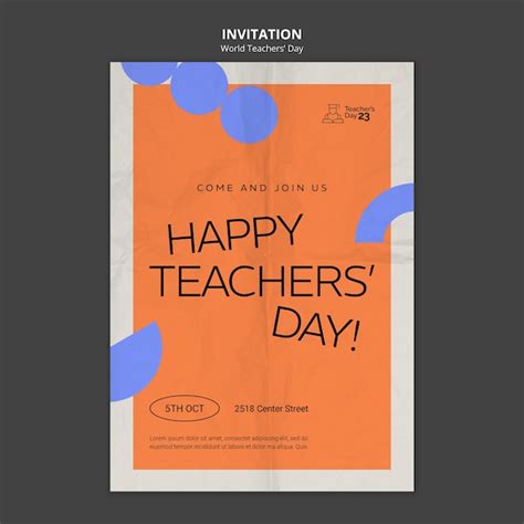 Premium Psd World Teacher S Day Invitation Template