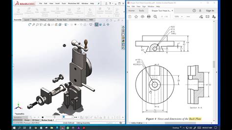 Solidworks Shaper Tool Head Part And Assembly Youtube