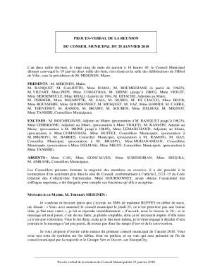 Remplissable En Ligne Proces Verbal De La Reunion Du Conseil Municipal