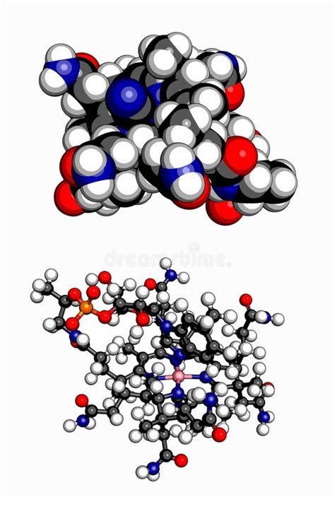 Vitamin B Cyanocobalamin Molek Lstruktur Vitamin B Cyanocobalamin