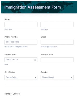 Immigration Assessment Form Template Jotform