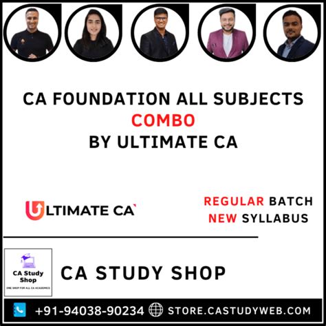 Ca Foundation New Syllabus All Subjects Regular Batch Combo By Ultimate Ca