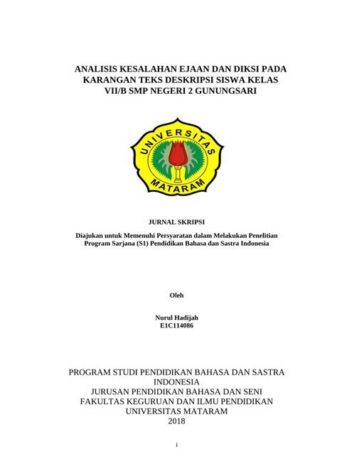 Pdf Analisis Kesalahan Ejaan Dan Diksi Pada Karangan Pdfslide Net