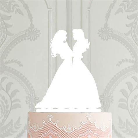 Lesbian Wedding Cake Topper Mrs And Mrs 2 Brides Cake Topper Etsy