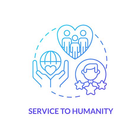 Service To Humanity Blue Gradient Concept Icon Organizational Culture Attribute Abstract Idea