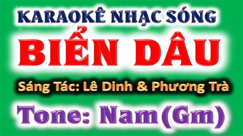 KARAOKE Biển dâu tone nam Gm ghita Hoàng Chung 2024 St Lê Dinh