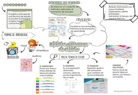 Organizador Visual Metodos Y Tecnicas De Estudio Mariana Castillo