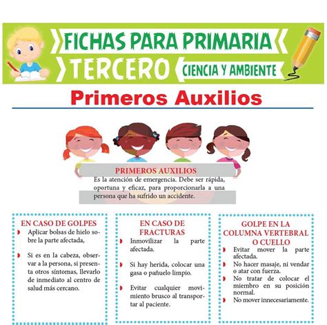 Primeros Auxilios Para Tercer Grado De Primaria Actividades Educativas