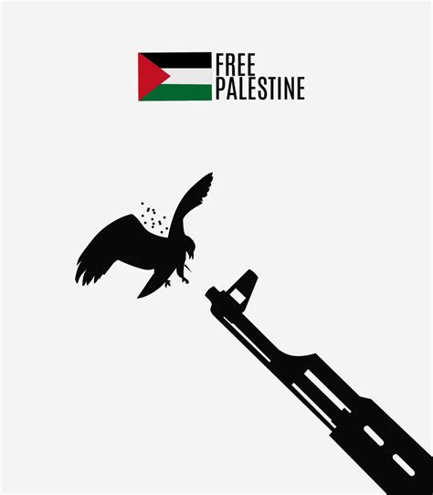 Illustration Vector Of Bird And Gunsave Palestinesave Gazaetc