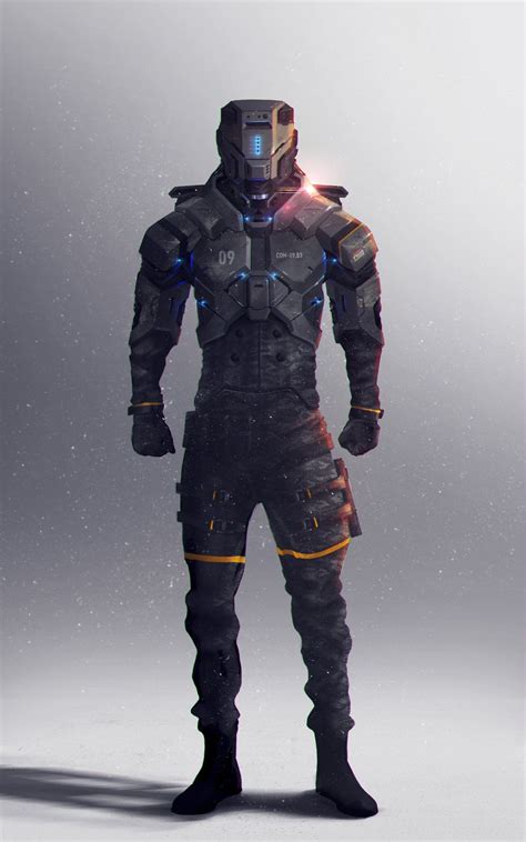 Sentry Denis Gómez Armor Concept Futuristic Armour Cyberpunk Character