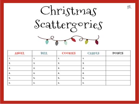 Christmas Scattergories Game | Teaching Resources