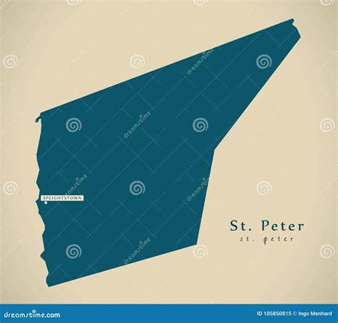 St. Peter Barbados, Parishes Of Barbados Map Vector Illustration