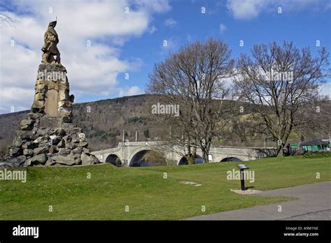 The Black Watch Memorial And General Wades Bridge Spanning The River