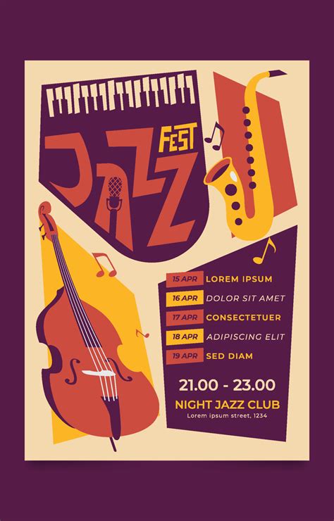 Jazz Music Festival Poster 5183465 Vector Art at Vecteezy