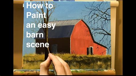 How To Paint An Easy Barn Scene Acrylic Painting Tutorial YouTube