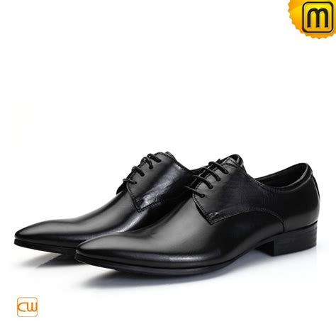 Mens Black Leather Oxford Shoes CW762012