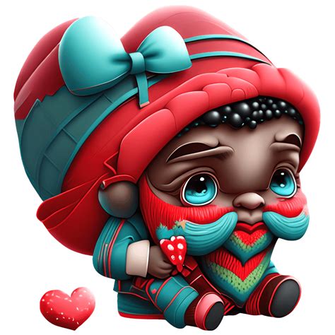 African American Valentine Boy Gnome Graphic Creative Fabrica