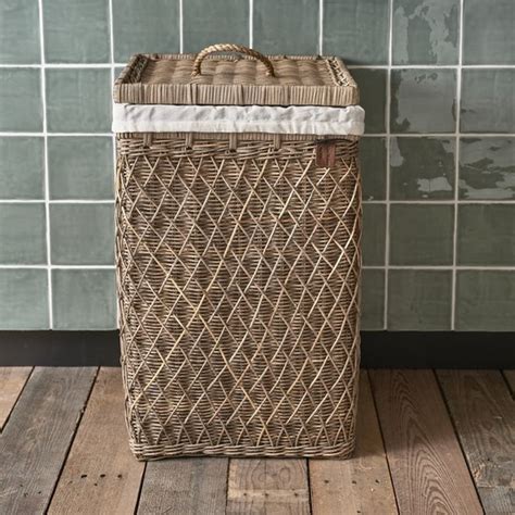 Riviera Maison Wasmanden Met Deksel Rustic Rattan Diamond Weave