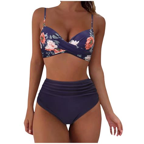 RQYYD Womens Twist Front High Waisted Bikini Set Sexy Push Up Two Piece