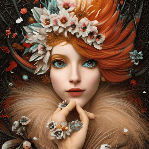 3d Cinema Girl With Flowers · Creative Fabrica