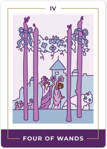 Four Of Wands Tarot Card Meanings Biddy Tarot 2024