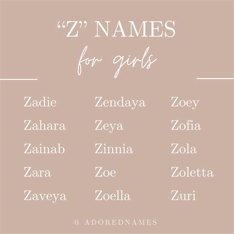 Names For Girls That Start With “Z” — Adored Names