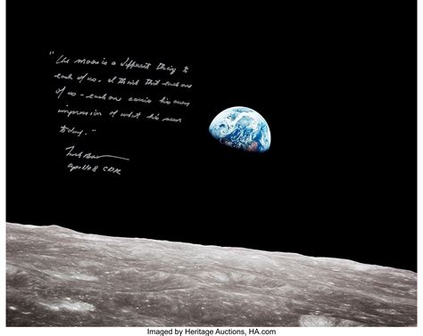 Frank Borman Signed Large Apollo 8 Earthrise Color Photo With Lot