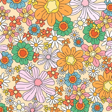 Patrón De Flores Dibujado A Mano Vector Gratis