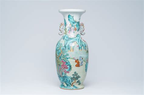 A Chinese Famille Rose Vase With Narrative Design All Around Jiaqing