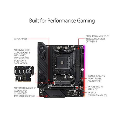 Asus Rog Crosshair Viii Impact Placa Base Gaming Mini Dtx Amd Am4 X570 Con Tarjeta So Dimm2