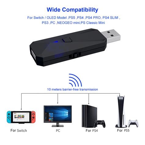 Gamepad Converter Adapter for PS5 PS4 Switch PS3 PC Portable USB Controller Converter Plug and ...