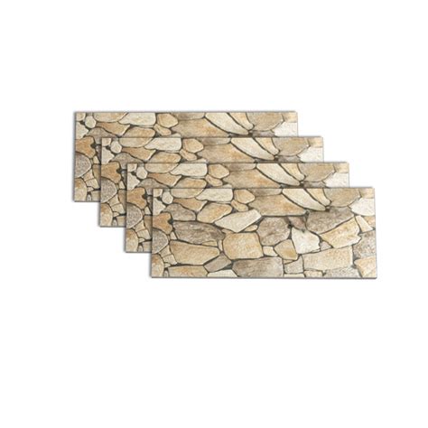 Rectangle Wall Tile Straight Edge Stacked Stone Design Wall Tile - Clearhalo