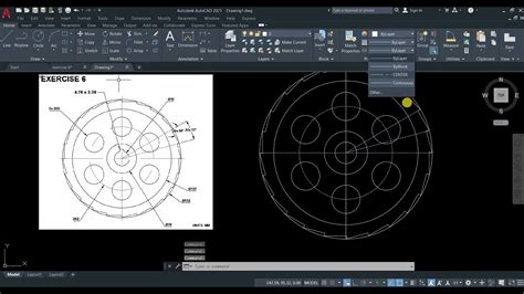 Autocad 20 Days 2d Cad Exercise 6 Use Of Polar Array Command Youtube