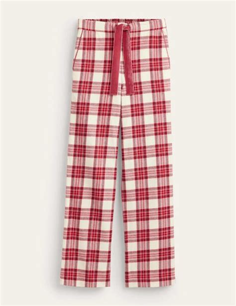 Brushed Cotton Pyjama Trouser Tonal Reds Check Boden Uk