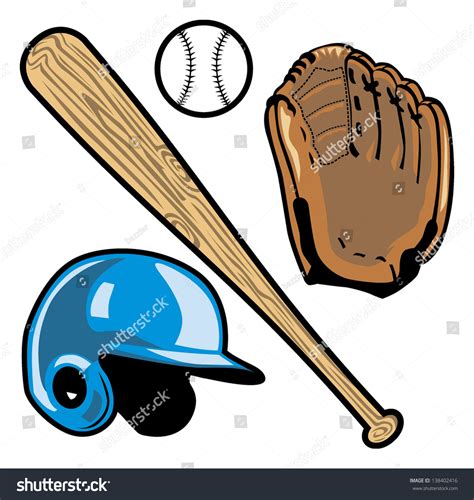 Baseball Equipment Stock Vector (Royalty Free) 138402416 | Shutterstock