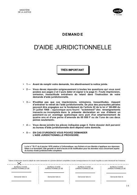 Demande Daide Juridictionnelle