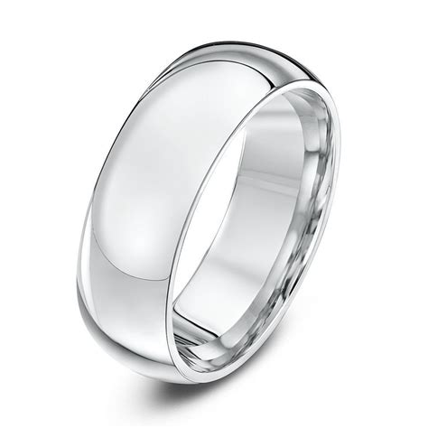 Silver Heavy Court Shape 7mm Wedding Ring