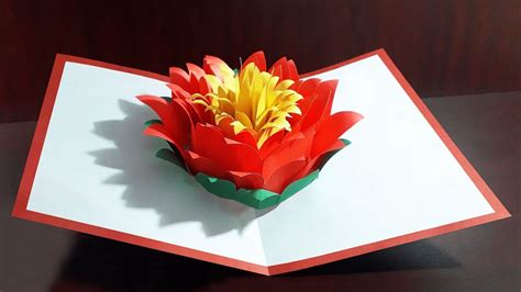 Diy Pop Up Card How To Make A 3d Flower Pop Up Card Youtube