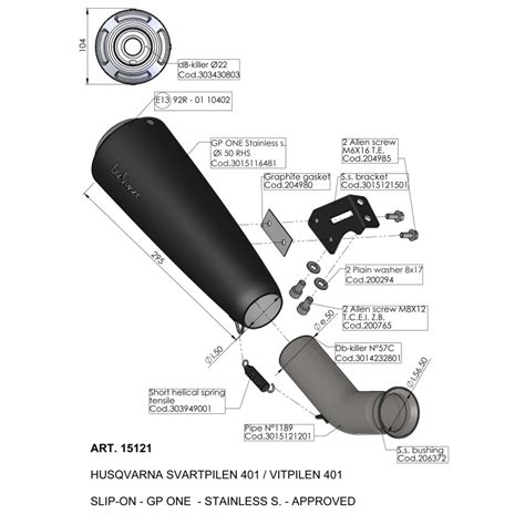 Échappement silencieux Slip On LeoVince GP ONE Inox pour Husqvarna 401