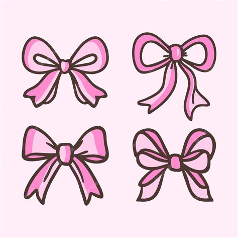 Premium Vector Cute Bows Design Set