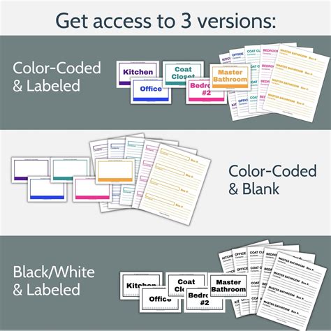 Moving Box Labels, Moving Labels, Box Labels, Box Inventory, Printable ...