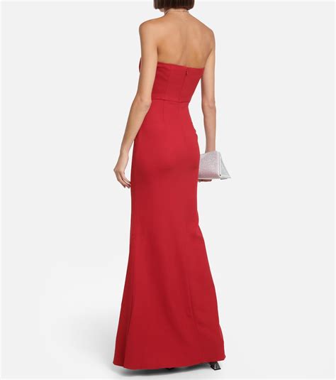 Strapless Cady Gown In Red Roland Mouret Mytheresa