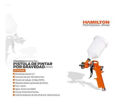 Pistola Soplete Pintar Hamilton Pg Hvlp Std Pintureria San Antonio