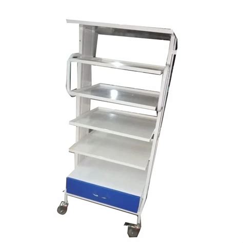 Mild Steel 5 Shelves MS Monitor Trolley Size 6x2 Feet Hxw At Rs