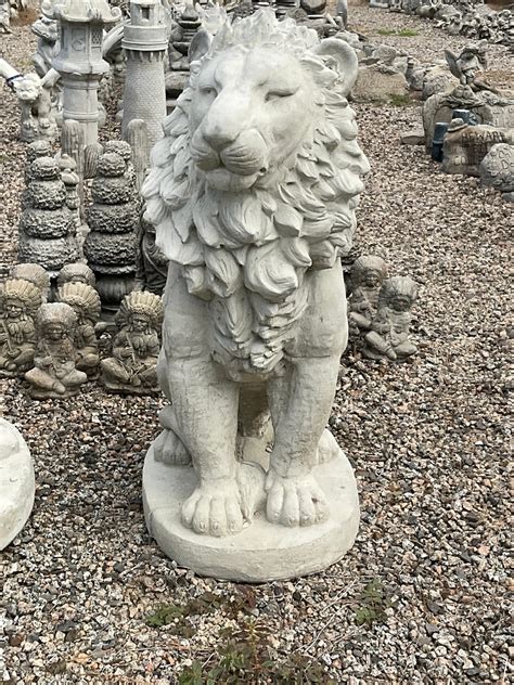 Lion Statues Outdoor Lion Statues Concrete Lion Statue Etsy