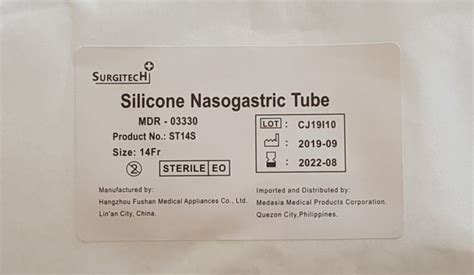 NGT FR14 Surgitech Silicone Nasogastric Tube Lazada PH