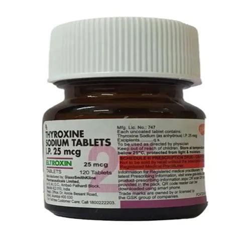 Thyroxine Sodium Tablets Strength 25 Mcg At Rs 90 Bottle In Nagpur