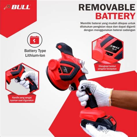 Jual Bull Mesin Perata Lantai Tile Leveling Baterai Cordless BL57